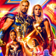 Neon Thor: Love and Thunder poster graphic showing the full cast.